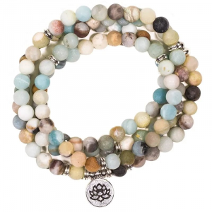 Mala-Kette Amazonit mit Lotus