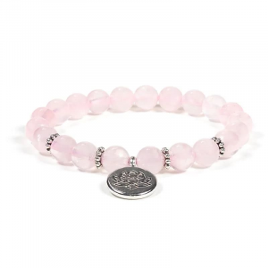 Mala/Armband Rosenquarz Lotus