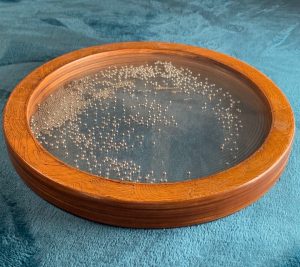 Oceandrum Ø 28 cm - 50 cm - transparent mit Holzrahmen - Hell