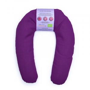 Nackenkissen biologischer Lavendel Farbe: dunkelviolett & beige